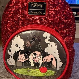 Disney Loungefly Evil Hag Red Sequin Backpack